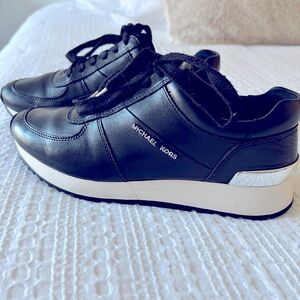 Michael Kors black leather sneaker